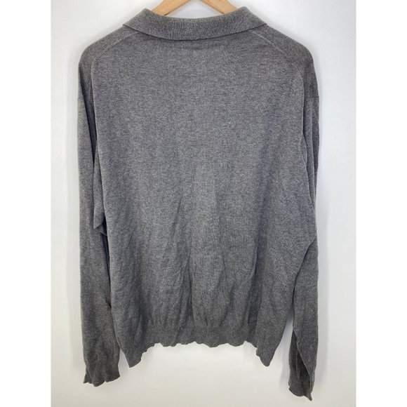 J. Crew Men's Long Sleeve Polo Shirt Gray Size XL - Picture 2 of 5